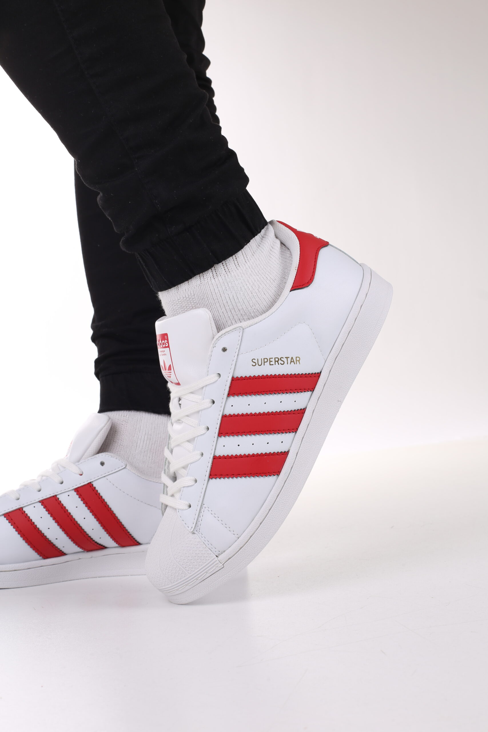 Adidas Süperstar Beyaz Kırmızı Spor Ayakkabı İthal